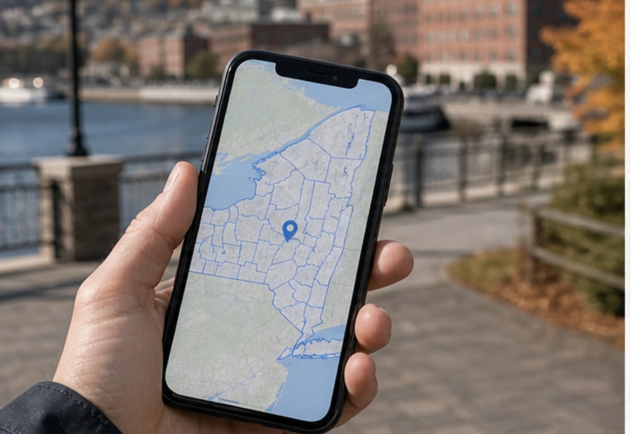 county finder New York GPS result