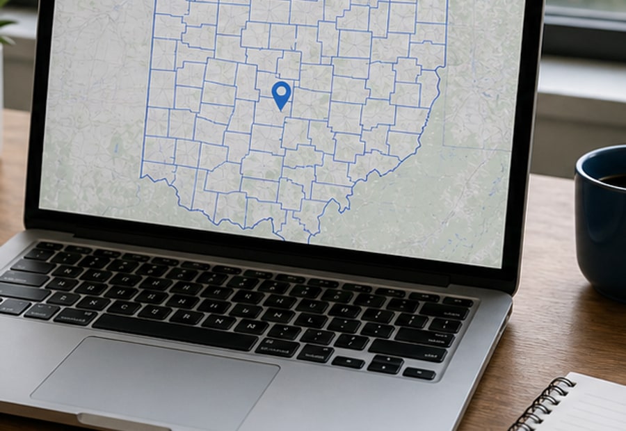 county finder Ohio address lookup workflow